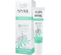 Victoria Beauty Crema de ojos con baba de caracol contra arrugas y ojeras con cafeína, extracto de centella asiática y arroz, crema antiarrugas, antienvejecimiento, crema para contorno de ojos