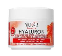 Victoria Beauty Crema de retinol de alta dosis, crema facial con ácido hialurónico contra arrugas y ojeras, crema hidratante antiedad con caviar para mujeres y hombres, 2 x 50 ml