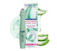 Victoria Beauty Hyaluron Roll On - Suero para ojos de ceramida contra arrugas y ojeras, rodillo de ojos con ácido hialurónico, aloe vera orgánico y niacanimida, crema antienvejecimiento, cuidado de