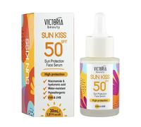 Victoria Beauty - Sérum facial de protección solar SPF 50, suero protector solar con ácido hialurónico y niacinamida, sérum facial SPF 50, UVA y UVB, con protección de alto espectro de amplio espectro