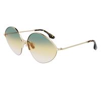 Victoria Beckham Mujer VB220S 727 Gafas de sol Metal Oro Multicolor Pantos Sombreado