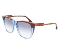 Victoria Beckham VB639S Sunglasses, 418 Havana Blue, 57 Unisex