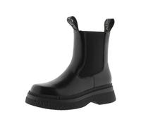 victoria Botines Dublín Efecto Piel Negro Monocromo & Suela Gruesa & Tirador Doble 1301104 para Mujer Negro 36