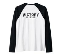 Victoria en Jesús - Filipenses 4:13 Cristiano Volver Print Camiseta Manga Raglan