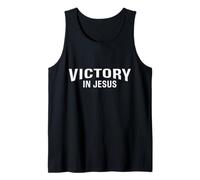 Victoria en Jesús - Filipenses 4:13 Verso de la Biblia Cristiano Camiseta sin Mangas