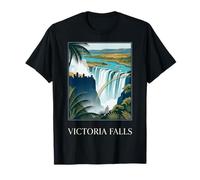 Victoria Falls África Cascada Retro Viaje Gráfico Camiseta