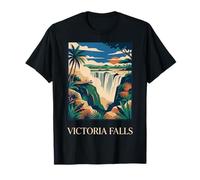 Victoria Falls África Safari Cascada Retro Viaje Gráfico Camiseta