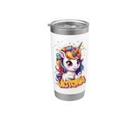VICTORIA - Hermoso nombre de niña con un bonito unicornio Vaso térmico de acero inoxidable de doble pared