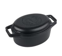 Victoria Horno holandés ovalado de hierro fundido de 6 cuartos de galón, combinación de olla y sartén, panadero, fabricado en Colombia, juego de 2 piezas