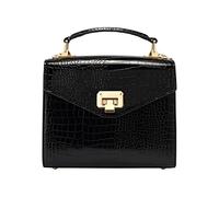 VICTORIA HYDE Bolso bandolera vintage para mujer, de piel auténtica vegana, con bolsa cuadrada pequeña (Black)