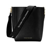 VICTORIA HYDE Bolso de mano para mujer de piel sintética genuina de gran capacidad bandolera para mujer para ir de compras y trabajar (Negro)