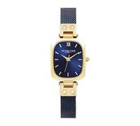VICTORIA HYDE Dainty - Reloj de pulsera para mujer, rectangular, con pulsera de acero inoxidable o correa de cuero, Bule