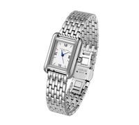 VICTORIA HYDE Reloj cuadrado clásico para mujer con números romanos Reloj de pulsera vintage Relojes rectangulares para mujer con correa de acero inoxidable o correa de cuero, plata, Pulsera