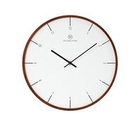 VICTORIA HYDE Reloj de pared redondo clásico de 30 cm, movimiento de cuarzo silencioso y preciso, reloj analógico decorativo para salón, cocina, oficina, sin tictac, fácil de leer (nogal)