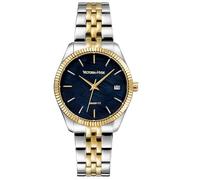 VICTORIA HYDE Relojes de Mujer con Dos Tonos de Acero Inoxidable, Pulsera de Calendario, Reloj de Pulsera para Mujer, Color Dorado y Plateado (Negro)
