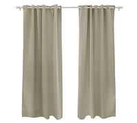 Victoria M. Aurora Cortina Opaca con Efecto Térmico, Cortina Insonorizante con Ojales, 140 x 245 cm, Gris Claro, Set de 2