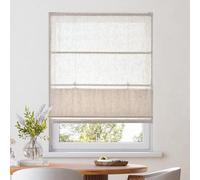 Victoria M. Ivora - Estor plegable plisado con rieles de aluminio robustos, para ventanas y puertas, con cordón, fácil de cuidar, 90 x 130 cm, marfil jaspeado