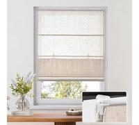 Victoria M. Ivora Estor Plegable sin Taladrar Cortina Paqueto con Barras Estables en Aluminio, con Cordón, para Ventanas y Puertas, 80 x 175 cm, Marfil Jaspeado