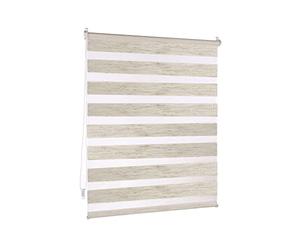 Victoria M. Klemmfix Estor Enrollable sin Taladrar, 45 x 150 cm Lino, Doble Capa Noche y Día para Sala de Estar Cocina