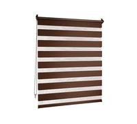 Victoria M. Klemmfix Estor Enrollable sin Taladrar, 45 x 150 cm Marrón Oscuro, Doble Capa Noche y Día para Sala de Estar Cocina