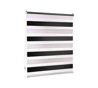Victoria M. Klemmfix Estor Enrollable sin Taladrar, 45 x 150 cm Negro - Blanco, Doble Capa Noche y Día para Sala de Estar Cocina