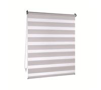 Victoria M. Klemmfix Estor Enrollable sin Taladrar, 75 x 230 cm Gris, Doble Capa Noche y Día para Sala de Estar Cocina
