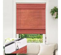 Victoria M. Klemmfix Persiana Enrollable de Bambú Fijación sin Taladrar, Protección Solar para Puertas y Ventanas, 110 x 160 cm, Cereza