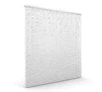 Victoria M. VICTORIA M Persiana Veneciana de Aluminio 25mm, Resistente a la Humedad e Inflamable, Incluye Clips de Sujeción Klemmfix, 85 x 130 cm, Blanco