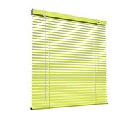 Victoria M. VICTORIA M Persiana Veneciana de Aluminio 25mm, Resistente a la Humedad e Inflamable, Incluye Clips de Sujeción Klemmfix, 50 x 130 cm, Amarillo