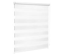 Victoria M. Zevra Estor Doble Enrollable Día y Noche sin Taladrar, Tiras Translúcidas y Oscurecedoras, para Puertas y Ventanas, 45 x 230 cm, Blanco