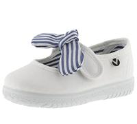 Calzados Victoria Mercedita 105110 Lona, tira adherente y lazo rayas Blanco 21