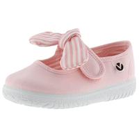 victoria Merceditas Unisex Ojalá Lona & Tira Adherente & Lazo Rayas 105110 para Niños Rosa 25