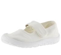 victoria Merceditas Unisex Respetuosas Barefoot Bosco Lona Tintada DREC & Tira Adherente 1370109 para Niños Blanco 32