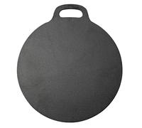 Victoria Plancha Cocina Inducción Hierro Fundido Curado, Budare 38cm Pizza, Crepes, Tortitas, Apta Fuego, Barbacoa, Horno, Vitrocerámica, Cast Iron Tawa Curada Antiadherente Libre de Tóxicos sin PTFE