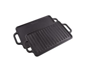 Victoria Plancha de hierro fundido reversible 21×33 cm Negro