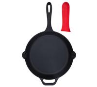 VICTORIA Sartén de hierro fundido, sartén de hierro fundido presazonado con mango de silicona, fabricado en Colombia, 12 pulgadas