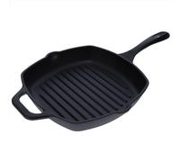 VICTORIA Sartén Grill Hierro Fundido Esmaltado Inducción 25x25cm, Apta para Fuego, Barbacoa, Horno, Vitrocerámica, Cast Iron Skillet, Libre de Tóxicos sin PTFE ni PFOA