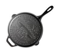 VICTORIA Sartén Hierro Fundido Esmaltado 30cm, Day of the Dead La Calaca, Apta Barbacoa, Horno, Inducción, Gas, Cast Iron Skillet, Antiadherente Libre de Tóxicos sin PFOA