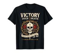 Victoria sobre la Muerte 1 Corintios 15:55 Oscuro Christian Gothic Camiseta