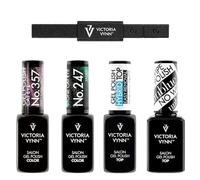 Victoria Vynn Cat Eye Hybrid Gel Polish & Top Gel Set de 4 colores y top sin limpiar, acabado brillante, perfecto para uñas llamativas