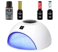 Victoria Vynn Hybrid Gel Polish Set - Desert Kiss, Mega Base Clear, Top Brillar y Nail Prep Specialist - Perfecto para lámparas LED y UV (King of Red)