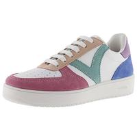 victoria Zapatillas Madrid Efecto Piel & Piezas Multicolor Serraje & Puntera Perforada 1258214 para Mujer Rosa 37