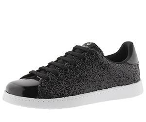 victoria Zapatillas Tenis Glitter & Piezas Metal & Cordones Al Tono 112558 para Mujer Negro 40