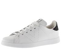 victoria Zapatillas Tenis Piel & Trasera Glitter & Logotipo Perforado 1125104 para Niñas Negro 26