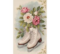 Victorian Christmas Charm Journal: Skates & Pink Blossoms - Soft Girl Holiday Notebook: 120 Lined pages, 5 x 8 inches, snowflake-themed endpapers, self-care diary, gift idea