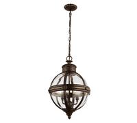 Victoriana Colgante Bola Pantalla en Bronce Antiguo Ajustable Mesa de Comedor