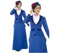 Victoriano Niñera Disfraz Mujer Día Del Libro Mary Poppins Conjunto GB 8-26