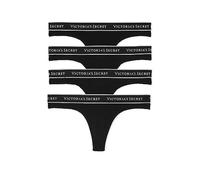 Victoria's Secret Tanga de algodón con logotipo para mujer, bragas para mujer, paquete múltiple (XS-XXL), Negro, XXL