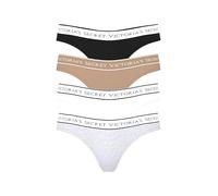 Victoria's Secret Tanga de algodón con logotipo para mujer, bragas para mujer, paquete múltiple (XS-XXL), Varios colores, XS