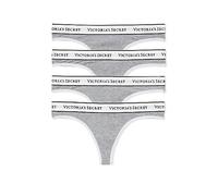 Victoria's Secret Tanga de algodón con logotipo para mujer, bragas para mujer, paquete múltiple (XS-XXL), gris jaspeado (Medium Heather Grey), XL